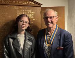 President Mike Douglass and RYLA candidate, Emma Peers